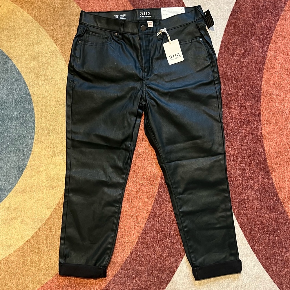 NWT A.n.a Faux Leather High Rise Skinny Leg Size Women’s 10P